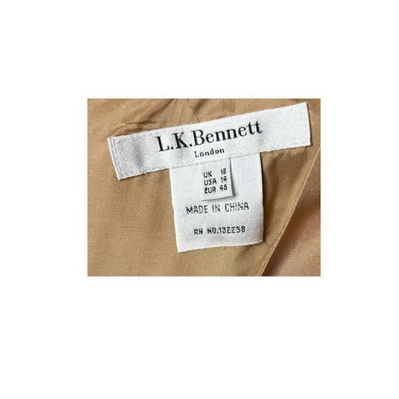 NEW LK Bennet Silk A Line Sheath Dress Nude Sleeveless Pockets Zip Women 14 - Picture 5 of 7